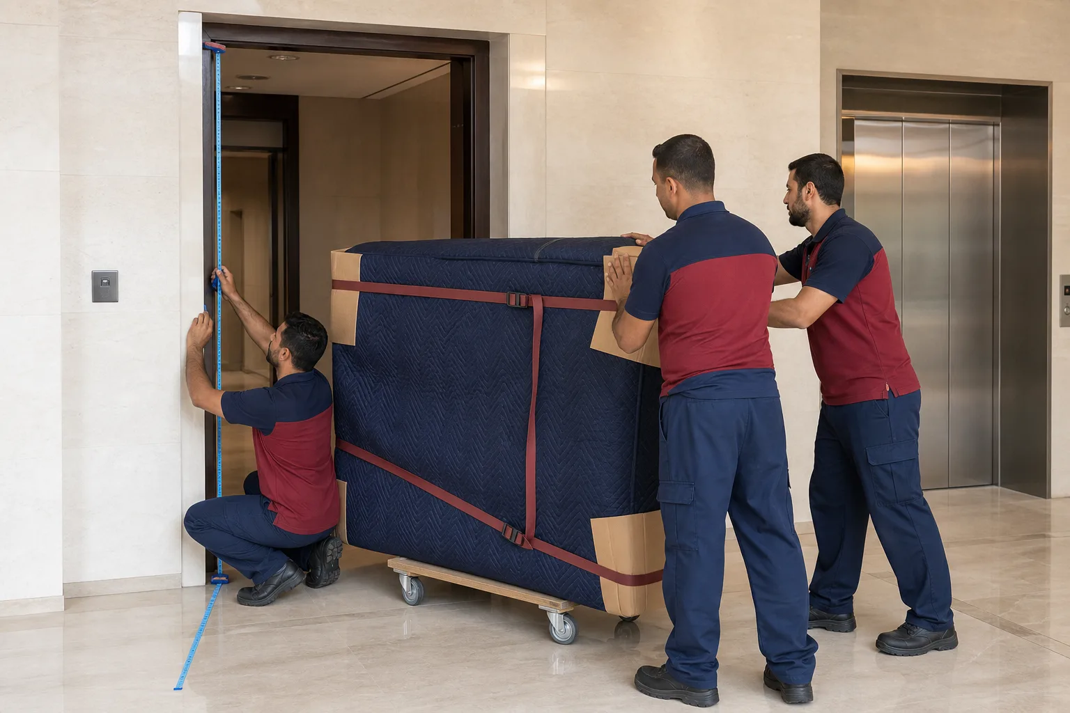نقل قطعة أثاث أو جهاز كبير بالكويت بعد قياس المسار